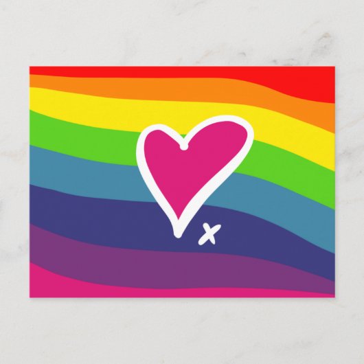 Rainbow Heart ontwerp wenskaart Briefkaart (Voorkant)