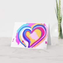 RAINBOW HEART ORIGINAL ART Maps Wenskaart