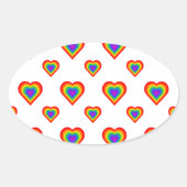 Rainbow Heart Ovale Sticker (Voorkant)