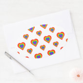 Rainbow Heart Ovale Sticker (Envelop)