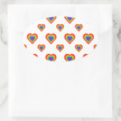 Rainbow Heart Ovale Sticker (Tas)