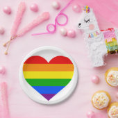 RAINBOW HEART" PAPIEREN BORDJE (Feest)