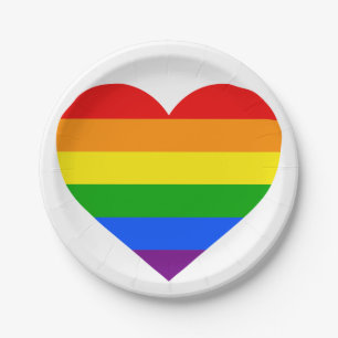 RAINBOW HEART" PAPIEREN BORDJE