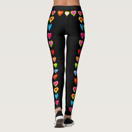 Rainbow Heart Pastel Leggings (Achterkant)