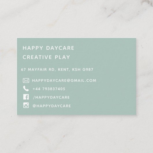 Rainbow Heart Pastel Spots Visitekaartje (Achterkant)