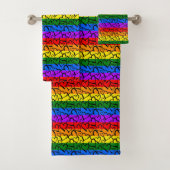 Rainbow Heart Pattern Bad Handdoek (Insitu)
