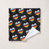 Rainbow Heart Pattern Bad Handdoek (Wasdoekje)