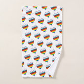 Rainbow Heart Pattern Bath Towel Set Bad Handdoek (Handdoek)
