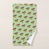 Rainbow Heart Pattern Bath Towel Set Bad Handdoek (Handdoek)