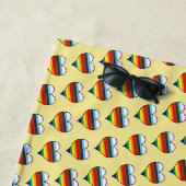 Rainbow Heart Pattern Beach Towel Strandlaken (In situ)