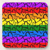 Rainbow Heart Pattern Bier Onderzetter (Voorkant)
