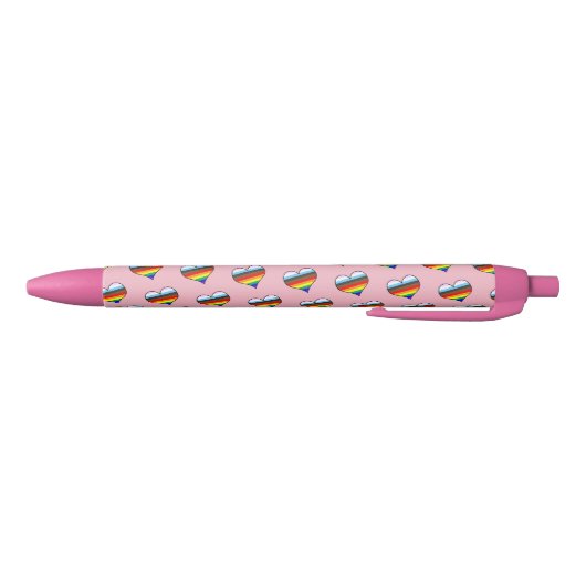 Rainbow Heart Pattern Black Ink Pen (Bodem)