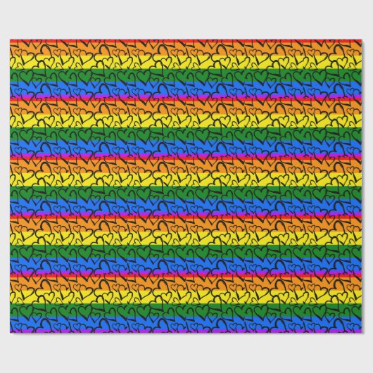 Rainbow Heart Pattern Cadeaupapier (Vlak)