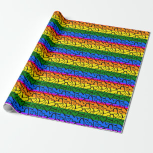 Rainbow Heart Pattern Cadeaupapier