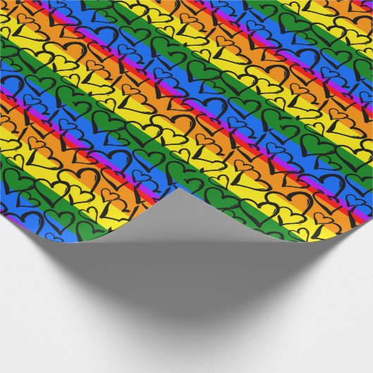 Rainbow Heart Pattern Cadeaupapier (Hoek)