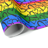 Rainbow Heart Pattern Cadeaupapier (Rol Hoek)