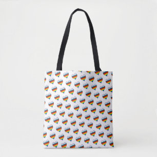 Rainbow Heart Pattern Canvas tas