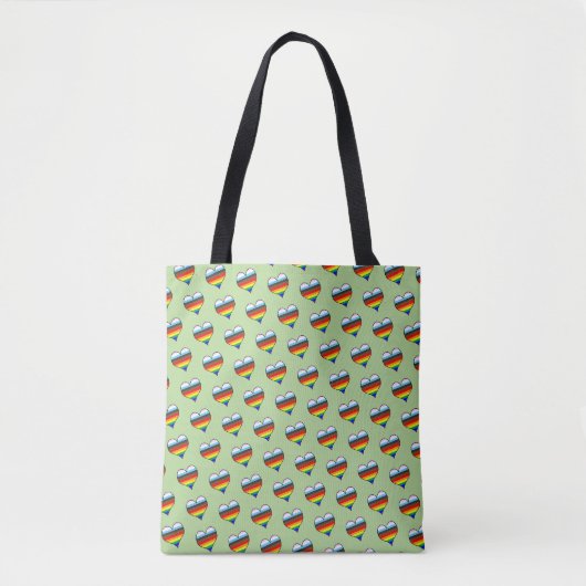 Rainbow Heart Pattern Canvas tas (Voorkant)