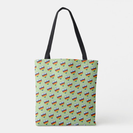 Rainbow Heart Pattern Canvas tas (Achterkant)
