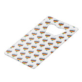 Rainbow Heart Pattern Credit Kaart Bottle Open Creditkaart Flessenopener (Voorkant Gekanteld)