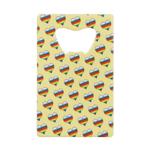 Rainbow Heart Pattern Creditkaart Flessenopener