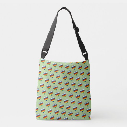 Rainbow Heart Pattern Crossbody Bag Tas (Voorkant)