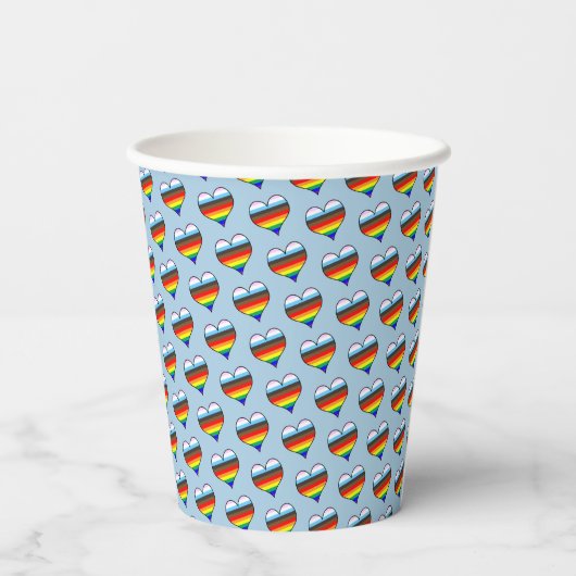 Rainbow Heart Pattern Cups Papieren Bekers (Achterkant)