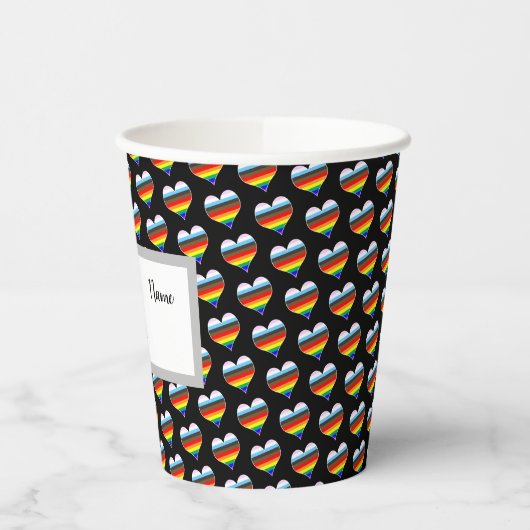 Rainbow Heart Pattern Cups Papieren Bekers (Links)