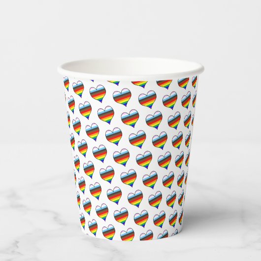 Rainbow Heart Pattern Cups Papieren Bekers (Achterkant)