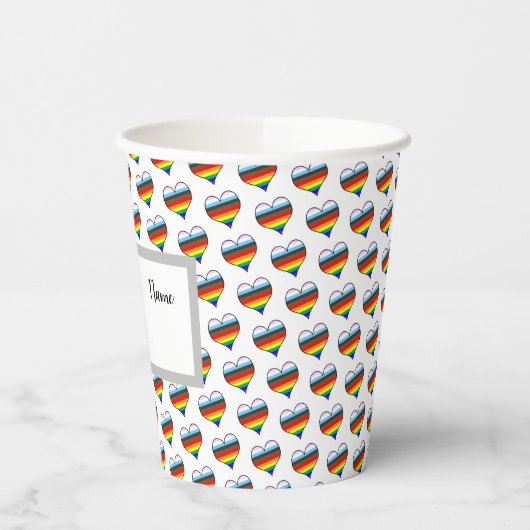 Rainbow Heart Pattern Cups Papieren Bekers (Links)