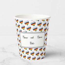 Rainbow Heart Pattern Cups Papieren Bekers