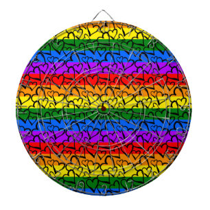 Rainbow Heart Pattern Dartbord