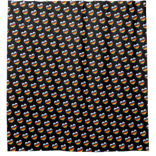 Rainbow Heart Pattern Douchegordijn (Voorkant)