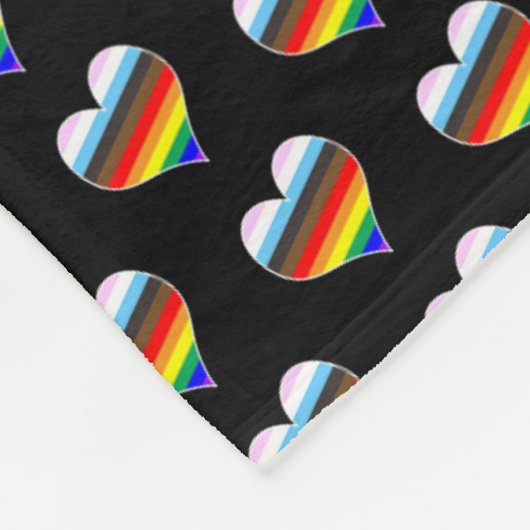 Rainbow Heart Pattern Fleece Deken (Hoek)