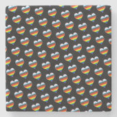 Rainbow Heart Pattern Glass Onderzetter (Voorkant)