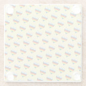 Rainbow Heart Pattern Glazen Onderzetter (Achterkant)