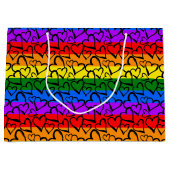 Rainbow Heart Pattern Groot Cadeauzakje (Voorkant)