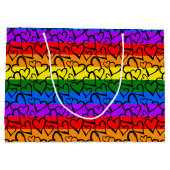 Rainbow Heart Pattern Groot Cadeauzakje (Achterkant)