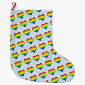 Rainbow Heart Pattern Grote Kerstsok (Voorkant)