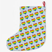 Rainbow Heart Pattern Grote Kerstsok (Achterkant)