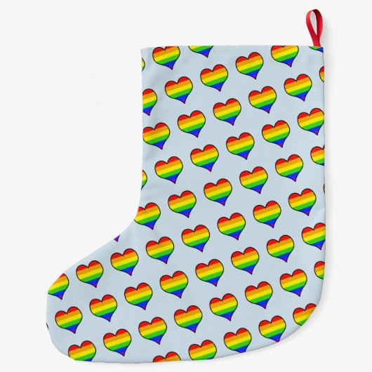 Rainbow Heart Pattern Grote Kerstsok (Achterkant)