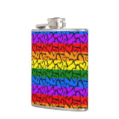 Rainbow Heart Pattern Heupfles (Links)