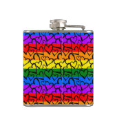 Rainbow Heart Pattern Heupfles (Achterkant)