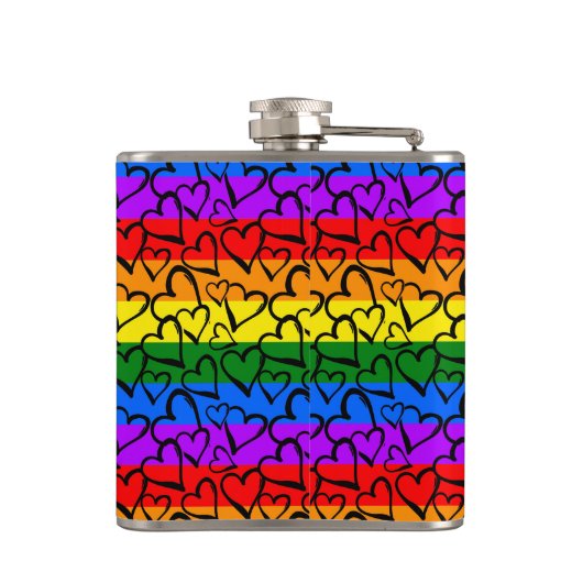 Rainbow Heart Pattern Heupfles (Achterkant)