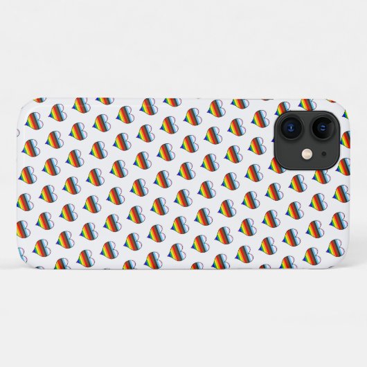 Rainbow Heart Pattern Hoesje-Mate iPhone Case (Achterkant (horizontaal))
