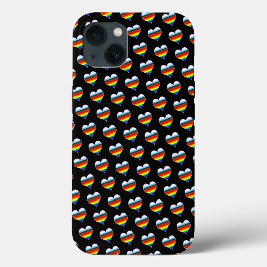 Rainbow Heart Pattern Hoesje-Mate iPhone Case (Achterkant)