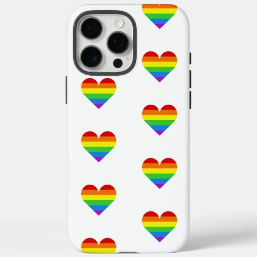 Rainbow Heart Pattern iPhone 16 Pro Max Hoesje (Achterkant)