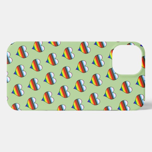 Rainbow Heart Pattern iPhone Case Hoesje (Achterkant horizontaal)