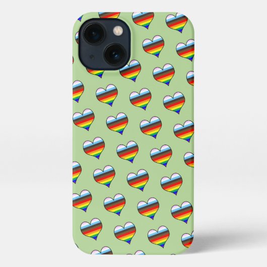 Rainbow Heart Pattern iPhone Case Hoesje (Achterkant)