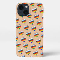 Rainbow Heart Pattern iPhone Case